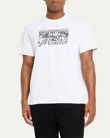 Moncler Men's Mountain Logo Cotton T-Shirt | Thumbnail 8