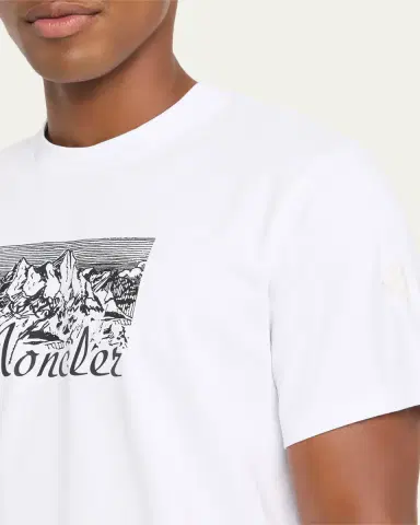 Moncler Men's Mountain Logo Cotton T-Shirt | Thumbnail 9