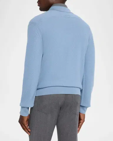 Zegna Men's Oasi Cashmere Johnny Collar Polo Sweater | Thumbnail 2