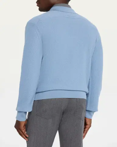 Zegna Men's Oasi Cashmere Johnny Collar Polo Sweater | Thumbnail 7