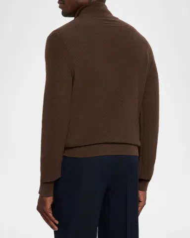 ZEGNA Men's Cashmere Waffle-Knit Quarter-Zip Sweater | Thumbnail 2 ZEGNA Men's Cashmere Waffle-Knit Quarter-Zip Sweater | Thumbnail 2