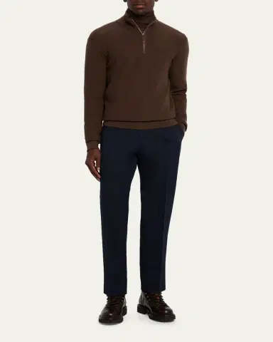ZEGNA Men's Cashmere Waffle-Knit Quarter-Zip Sweater | Thumbnail 7 ZEGNA Men's Cashmere Waffle-Knit Quarter-Zip Sweater | Thumbnail 7