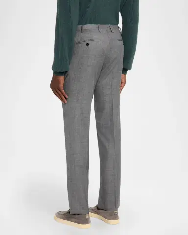 Kiton Men's Wool Twill Flat-Front Trousers | Thumbnail 2 Kiton Men's Wool Twill Flat-Front Trousers | Thumbnail 2