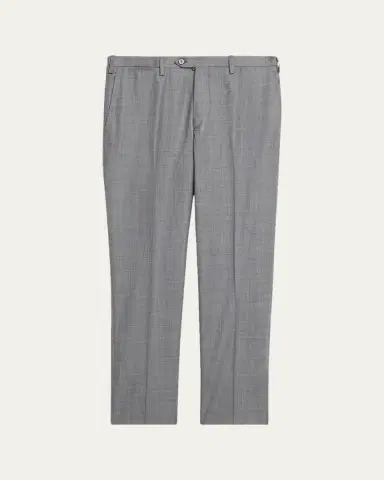 Kiton Men's Wool Twill Flat-Front Trousers | Thumbnail 5 Kiton Men's Wool Twill Flat-Front Trousers | Thumbnail 5