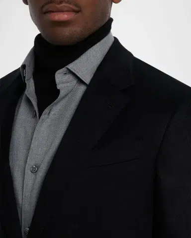 ZEGNA Men's Oasi Cashmere Single-Breasted Blazer | Thumbnail 4