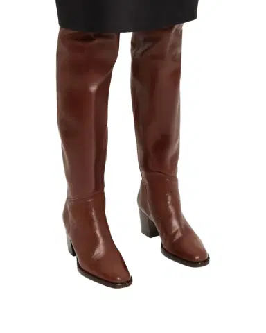 Saint Laurent Odeon Leather Over-The-Knee Boots | Thumbnail 1 Saint Laurent Odeon Leather Over-The-Knee Boots | Thumbnail 1