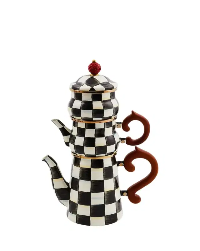 MacKenzie-Childs Courtly Check Stackable Coffee Set