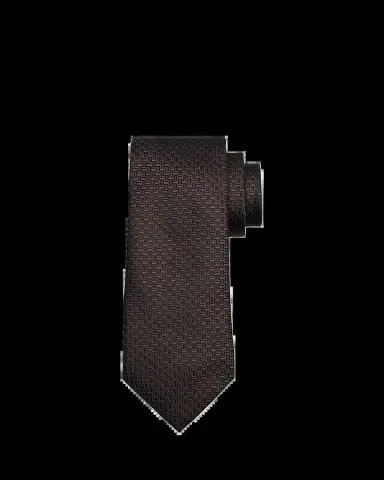 ZEGNA Men's Bicolor Basketweave Silk Tie | Thumbnail 2