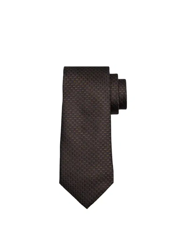 Men's Bicolor Basketweave Silk Tie