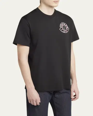 Moncler Men's Check Logo Graphic T-Shirt | Thumbnail 4