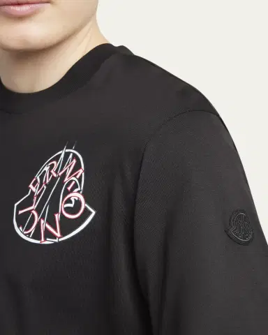 Moncler Men's Check Logo Graphic T-Shirt | Thumbnail 5