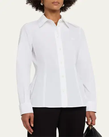 Burberry Eliza Poplin Peplum Button-Down Shirt | Thumbnail 4 Burberry Eliza Poplin Peplum Button-Down Shirt | Thumbnail 4