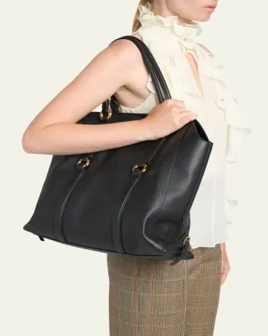 Alexander McQueen Farringdon Ring-Embellished Leather Tote Bag | Thumbnail 2 Alexander McQueen Farringdon Ring-Embellished Leather Tote Bag | Thumbnail 2