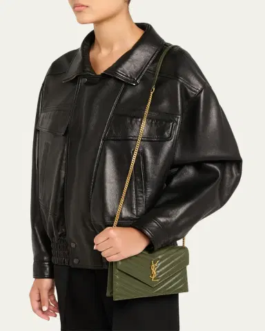 Saint Laurent Small YSL Wallet on Chain in Grain Leather | Thumbnail 2