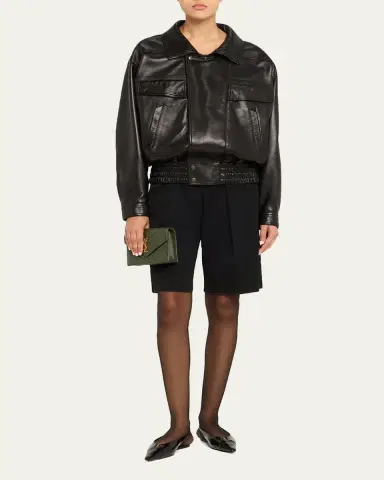 Saint Laurent Small YSL Wallet on Chain in Grain Leather | Thumbnail 5