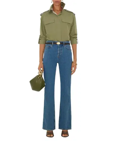 Burberry Mid-Rise Bootcut-Leg Jeans | Thumbnail 1 Burberry Mid-Rise Bootcut-Leg Jeans | Thumbnail 1