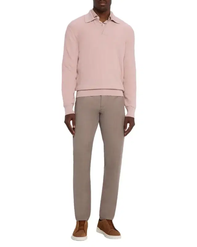 ZEGNA Men's Oasi Cashmere Johnny Collar Polo Sweater