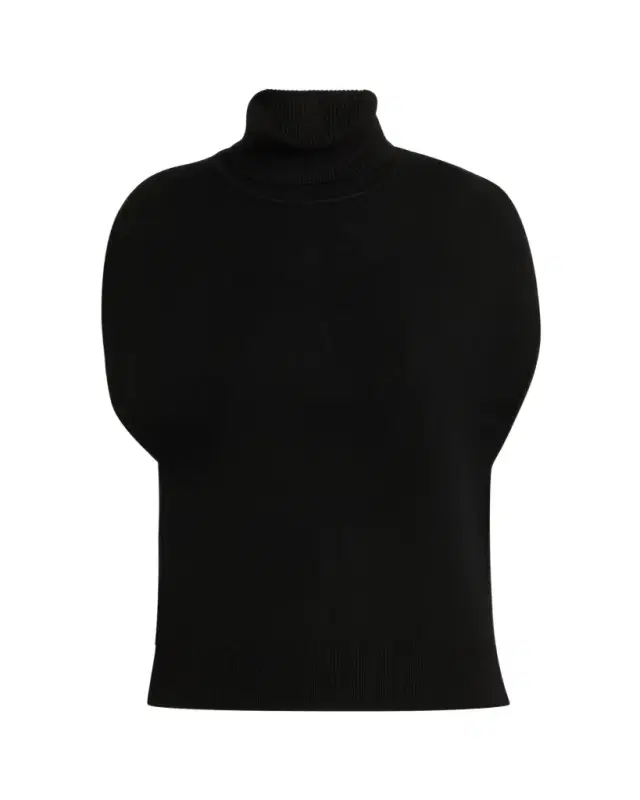 Double-Knitted Turtleneck Cape