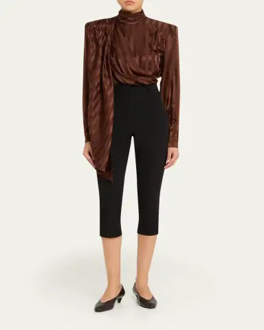 Ronny Kobo Andrew Zip-Hem Ponte Capri Pants | Thumbnail 2