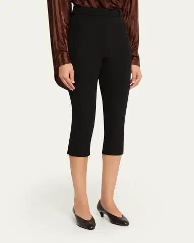 Ronny Kobo Andrew Zip-Hem Ponte Capri Pants | Thumbnail 4