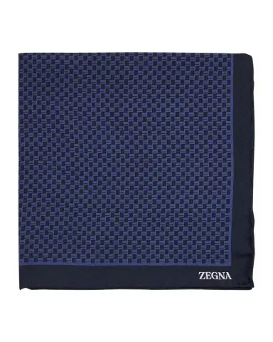 Zegna Men's Petite Geometric Silk Pocket Square | Thumbnail 1 Zegna Men's Petite Geometric Silk Pocket Square | Thumbnail 1