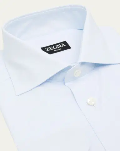 Zegna Men's Micro-Check Cotton Dress Shirt | Thumbnail 3