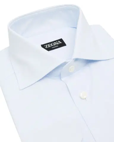 Zegna Men's Micro-Check Cotton Dress Shirt | Thumbnail 1