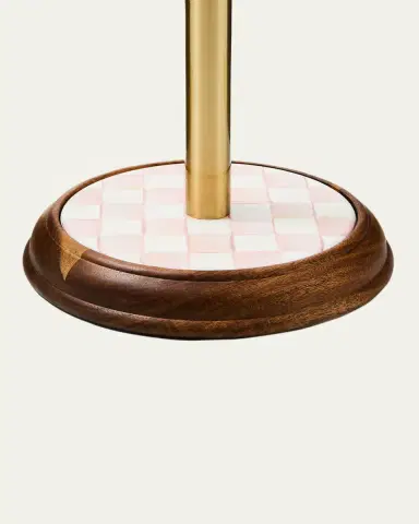 MacKenzie-Childs Rosy Check Wood Paper Towel Holder | Thumbnail 4