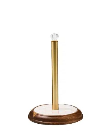 MacKenzie-Childs Rosy Check Wood Paper Towel Holder | Thumbnail 1