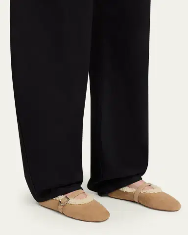 Alaïa Merino Suede Shearling Mary Jane Ballerina Flats | Thumbnail 2 Alaïa Merino Suede Shearling Mary Jane Ballerina Flats | Thumbnail 2