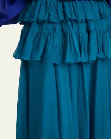 Chloé Tiered Ruffle Organic Silk Mousseline Maxi Skirt | Thumbnail 5