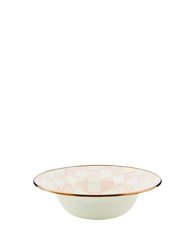 MacKenzie-Childs Rosy Check Enamel Serving Bowl