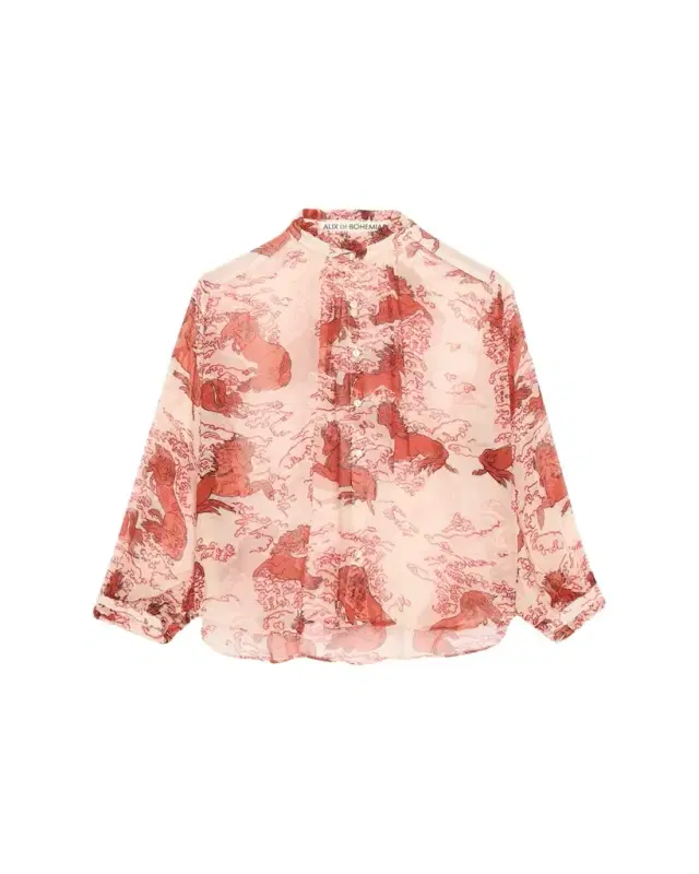 Poet Rouge Pegasus Long-Sleeve Blouse
