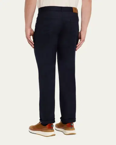 Brunello Cucinelli Men's Wool Flannel Five-Pocket Pants | Thumbnail 3 Brunello Cucinelli Men's Wool Flannel Five-Pocket Pants | Thumbnail 3