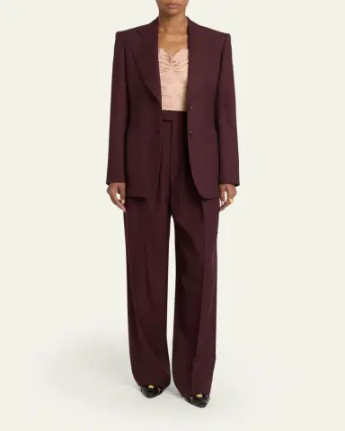Chloé Wool Gabardine Single-Breasted Blazer Jacket | Thumbnail 2 Chloé Wool Gabardine Single-Breasted Blazer Jacket | Thumbnail 2