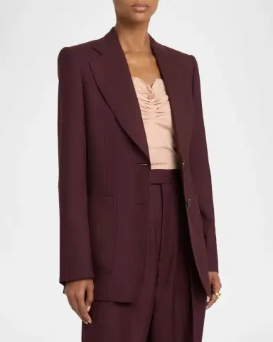 Chloé Wool Gabardine Single-Breasted Blazer Jacket | Thumbnail 8 Chloé Wool Gabardine Single-Breasted Blazer Jacket | Thumbnail 8