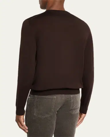 Kiton Men's 14 Micron Wool Crewneck Sweater | Thumbnail 7