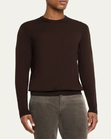 Kiton Men's 14 Micron Wool Crewneck Sweater | Thumbnail 8