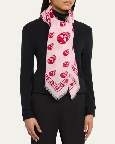 Alexander McQueen Classic Skull Wool Scarf | Thumbnail 6 Alexander McQueen Classic Skull Wool Scarf | Thumbnail 6