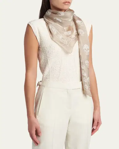 Alexander McQueen Classic Skull Wool Scarf | Thumbnail 9 Alexander McQueen Classic Skull Wool Scarf | Thumbnail 9