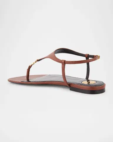 Saint Laurent Cassandra YSL Smooth Leather Sandals | Thumbnail 3 Saint Laurent Cassandra YSL Smooth Leather Sandals | Thumbnail 3