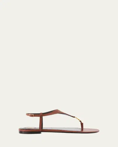 Saint Laurent Cassandra YSL Smooth Leather Sandals | Thumbnail 6 Saint Laurent Cassandra YSL Smooth Leather Sandals | Thumbnail 6