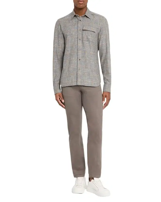 Men's Windowpane Snap-Front Overshirt