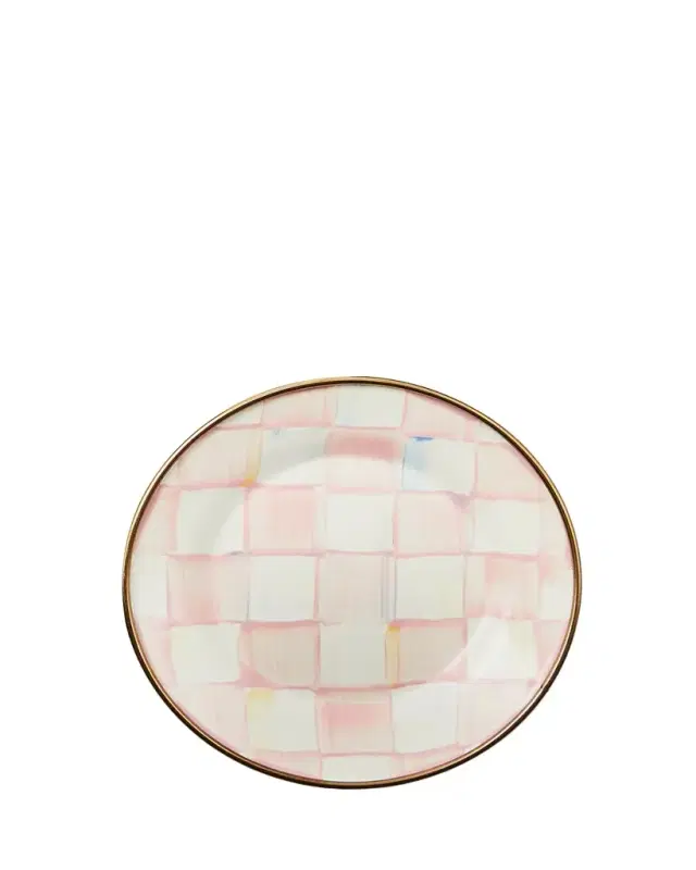 MacKenzie-Childs Rosy Check Appetizer Plates, Set of 4