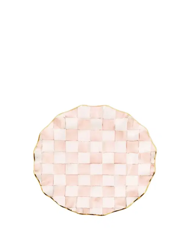 MacKenzie-Childs Rosy Check Ceramic Fluted Dinner Plate