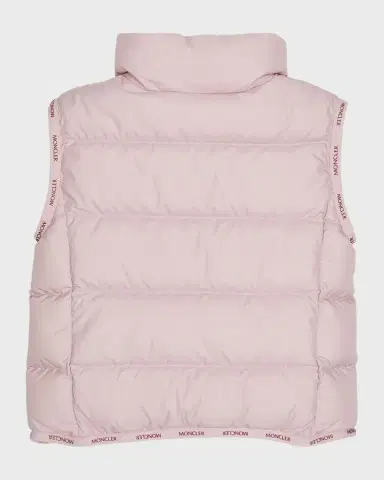 Moncler Girl 's Badia Logo Tape Puffer Vest, Size 8- | Thumbnail 2