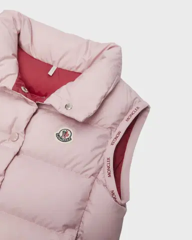Moncler Girl 's Badia Logo Tape Puffer Vest, Size 8- | Thumbnail 3