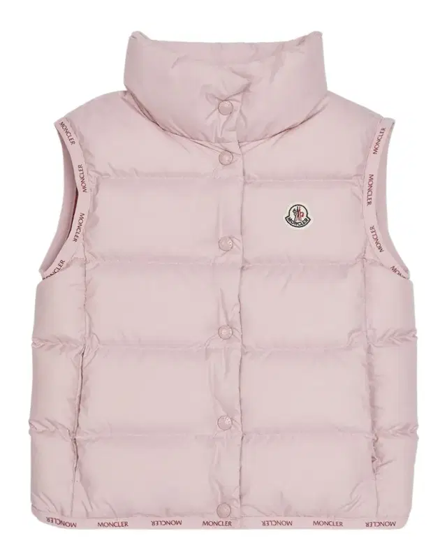 Moncler Girl 's Badia Logo Tape Puffer Vest, Size 8-