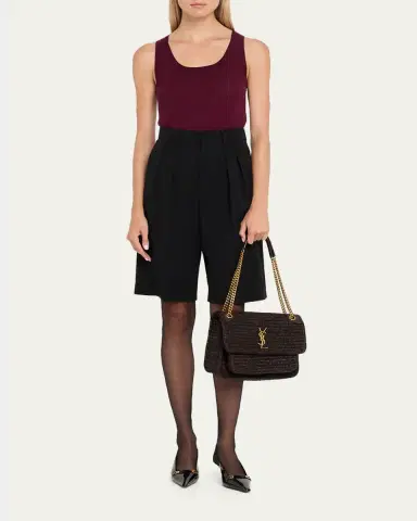 Saint Laurent Niki Medium YSL Raffia Shoulder Bag | Thumbnail 5 Saint Laurent Niki Medium YSL Raffia Shoulder Bag | Thumbnail 5