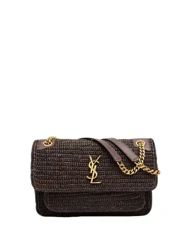 Saint Laurent Niki Medium YSL Raffia Shoulder Bag | Thumbnail 1 Saint Laurent Niki Medium YSL Raffia Shoulder Bag | Thumbnail 1